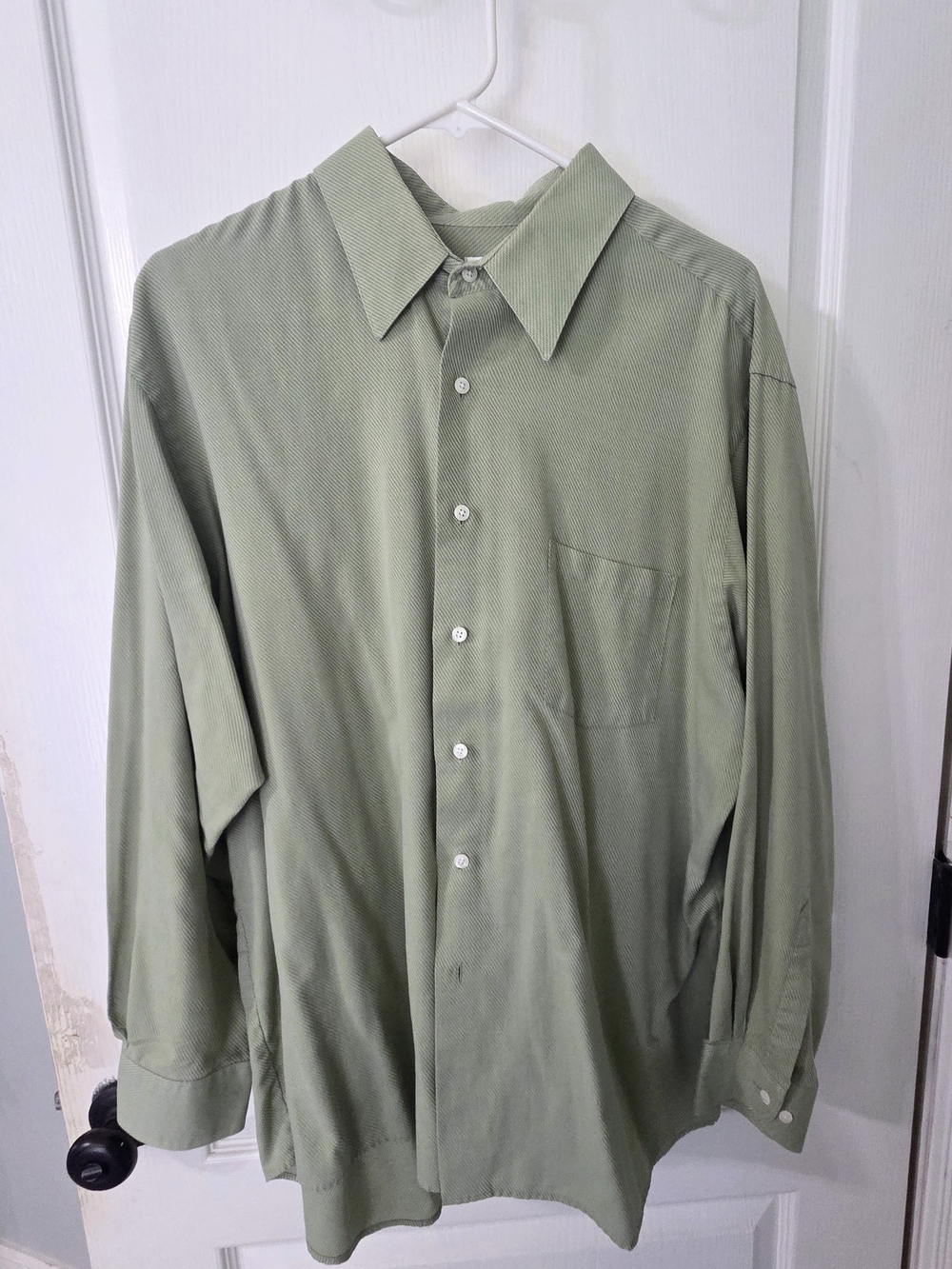 Men's Sage Green Button-Up Dress Shirt